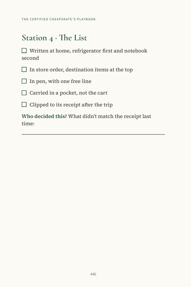 Book page: a printable Kitchen-to-Checkout Audit checklist